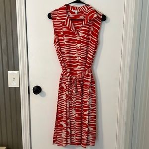 Cabi Red/white Button Up Dress Size Medium